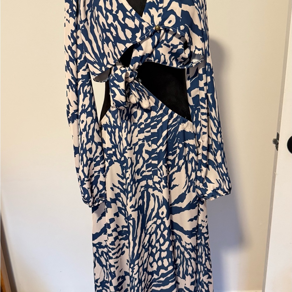 RESA Blue and Cream Patterned Maxi Dress